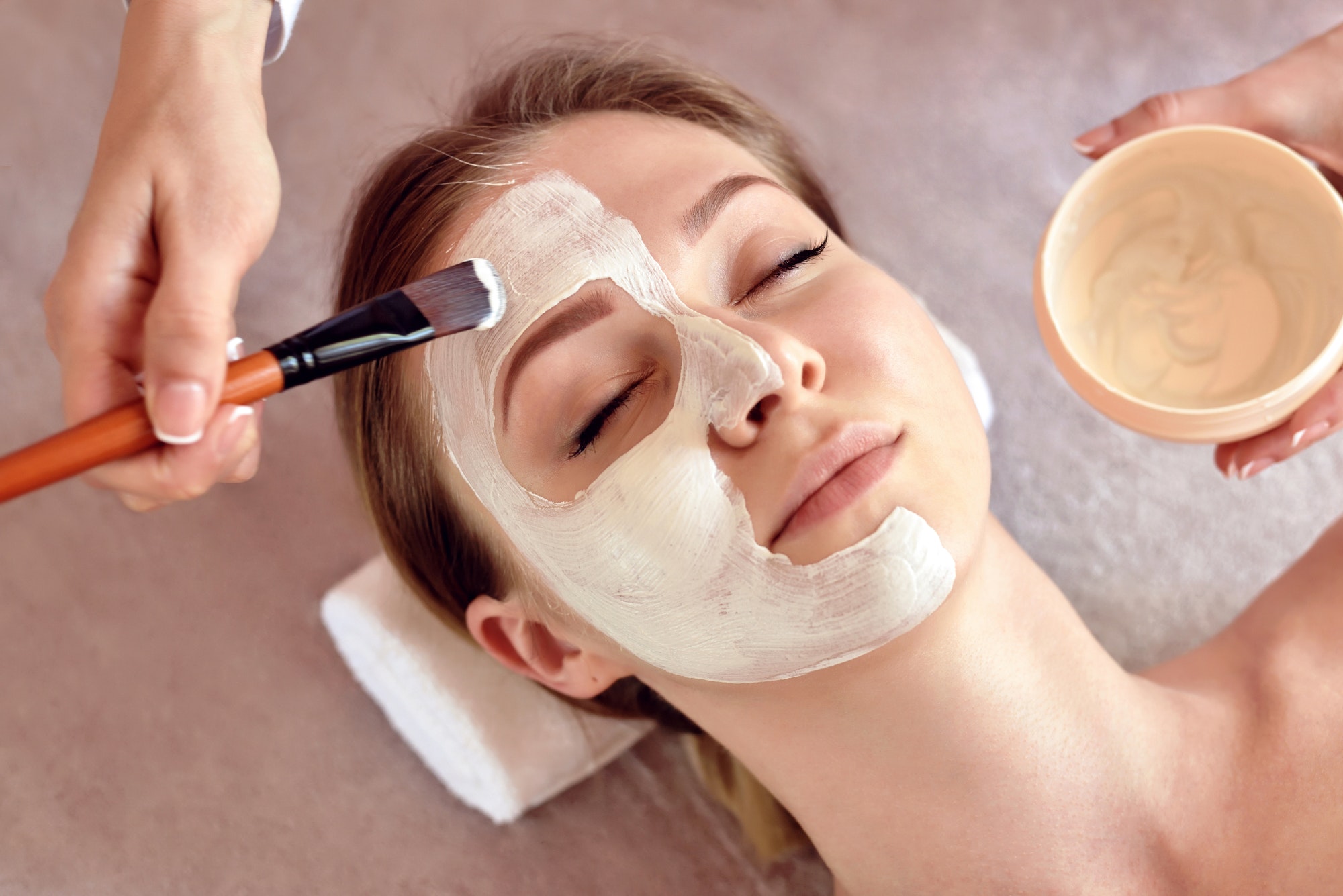 Face peeling mask, spa beauty treatment, skincare